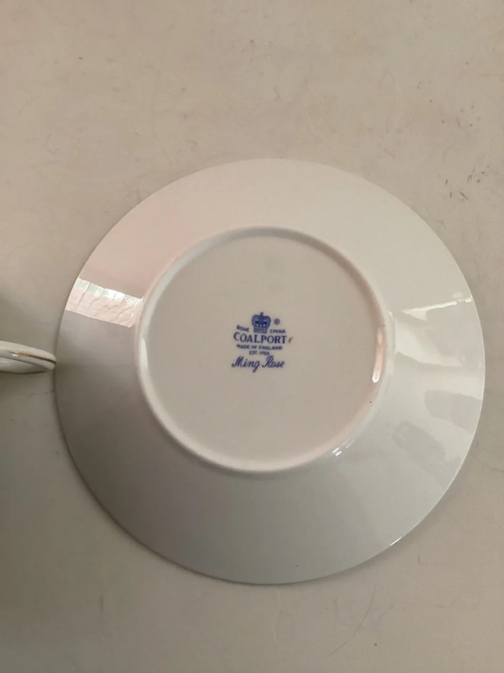 Coalport China tea cup and saucer “Ming Rose”